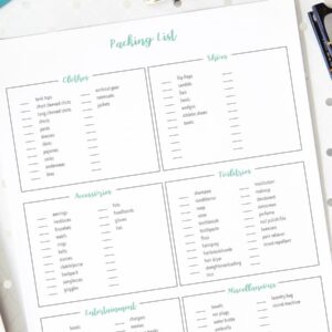 Packing Checklist Printables